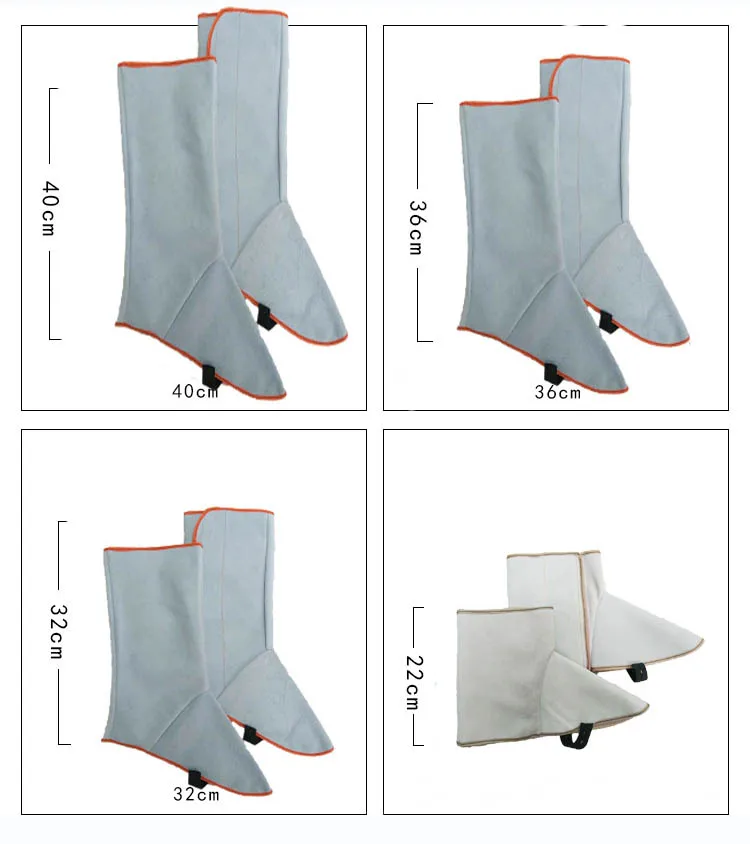 Welding Gaiter Split Leather Shoes Cover Flame Resistant Anti-Heat Wear Resistant Workplace Welder's Foots Protective Cover (14)