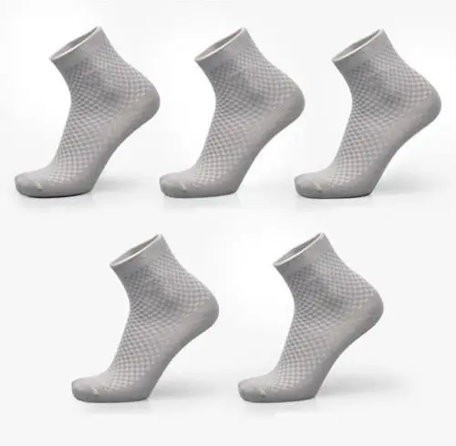 Casual Unisex Bamboo Breathable Socks Men Women Summer Style Hemp Harajuku Socks 5 Style One Pairs - Цвет: Slier Grey