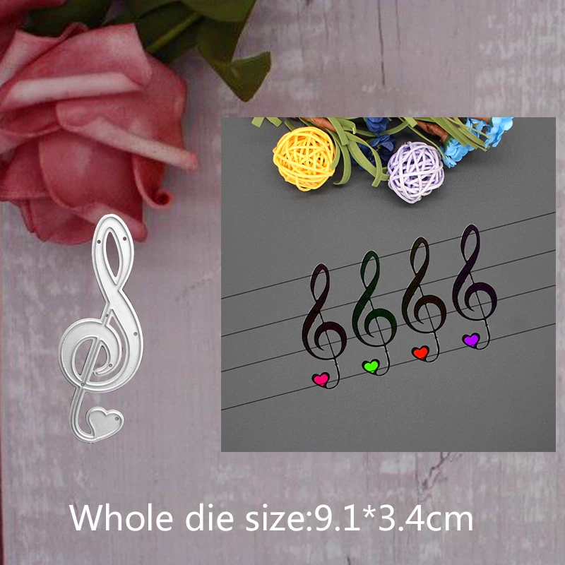 

9.1*3.4cm cute musical note 2019 new metal steel cutting dies for DIY Scrapbooking stitch Album Paper Card Craft Embossing dies