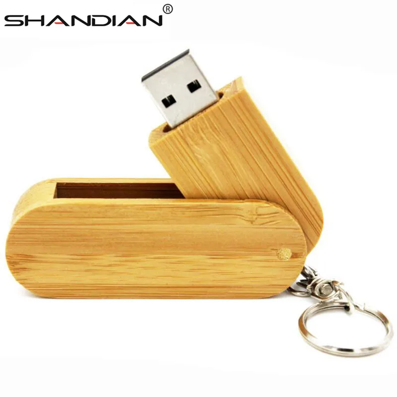 SHANDIAN брелок вращающийся деревянный usb флеш-накопитель Подарочный флеш-накопитель Usb флешка 4 ГБ 8 ГБ 16 ГБ 32 ГБ 64 Гб карта памяти Флешка cutomer