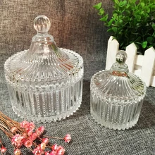 Стеклянный подсвечник с крышкой прозрачный стеклянный подсвечник Сделай Сам ручной работы Подсвечник подставка для наполнения восковой свадьбы