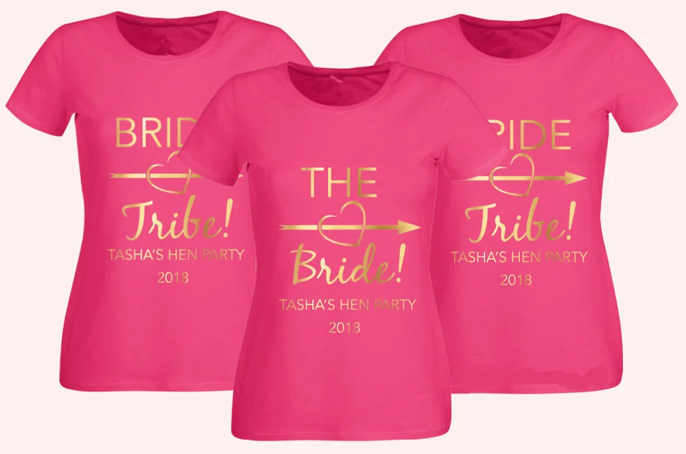 Женские топы праздничная футболка для девичника Приталенный топ надпись Bride Tribe!