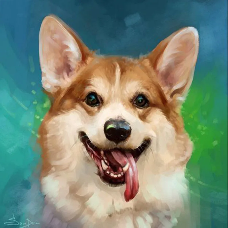 

Full square/Round drill Diamond embroidery Corgi 5D DIY diamond Painting Cross Stitch Rhinestone Mosaic HYY