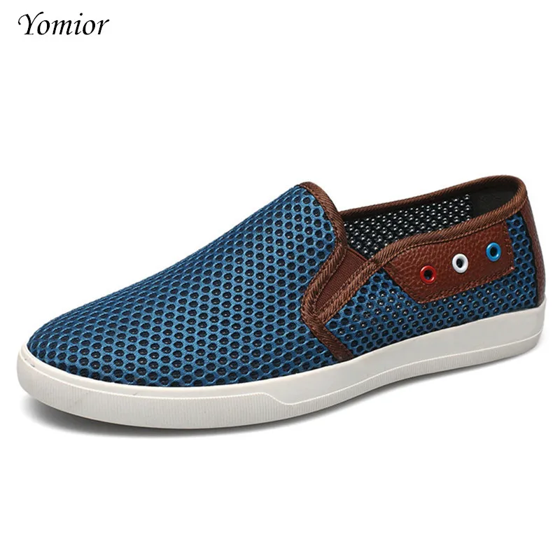 Plage Bleu Designer 49 Mens Hommes Casual Taille Chaussures Grande D'été Mocassins on gris Flats Yomior 38 Respirant or Slip Bateau BpPAq