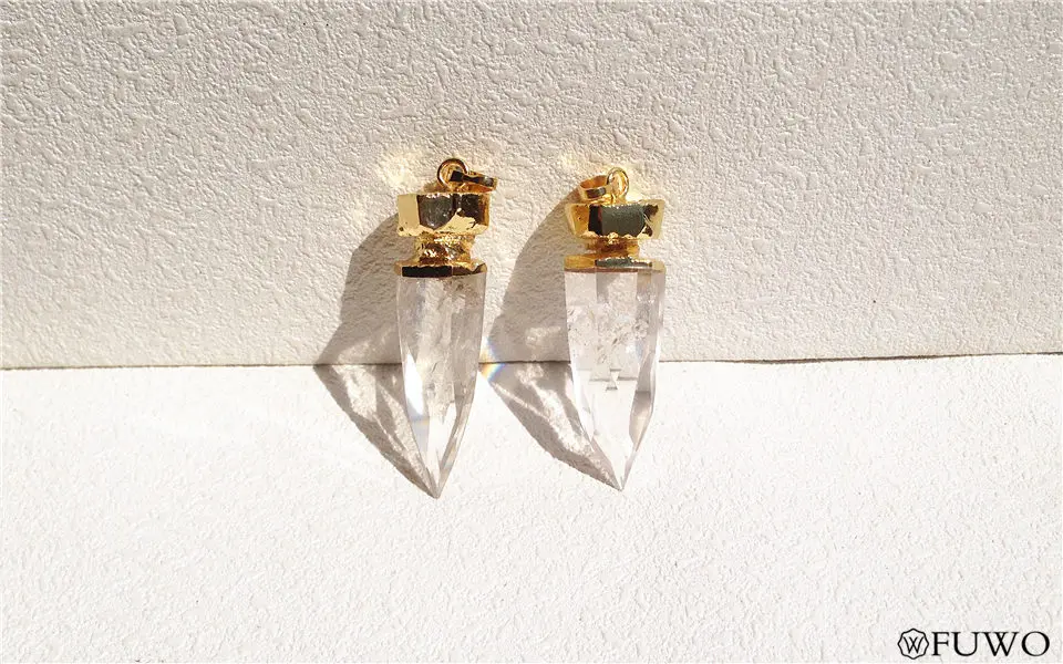 natural crystal spike pendant 8