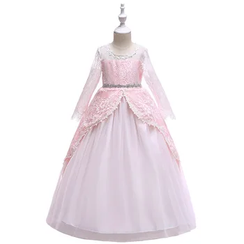 

O-neck Sleeveless Zipper Three Quarter Quality Child Cloth Kid Flower Girl Dresses For Party Wedding Girl Dress
