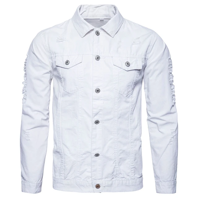 $US $22.61  New Fashion Men's Solid Jean Jacket Washed Denim Slim Fit Hole Thick Coat Top Overcoat Hot Jeans Au