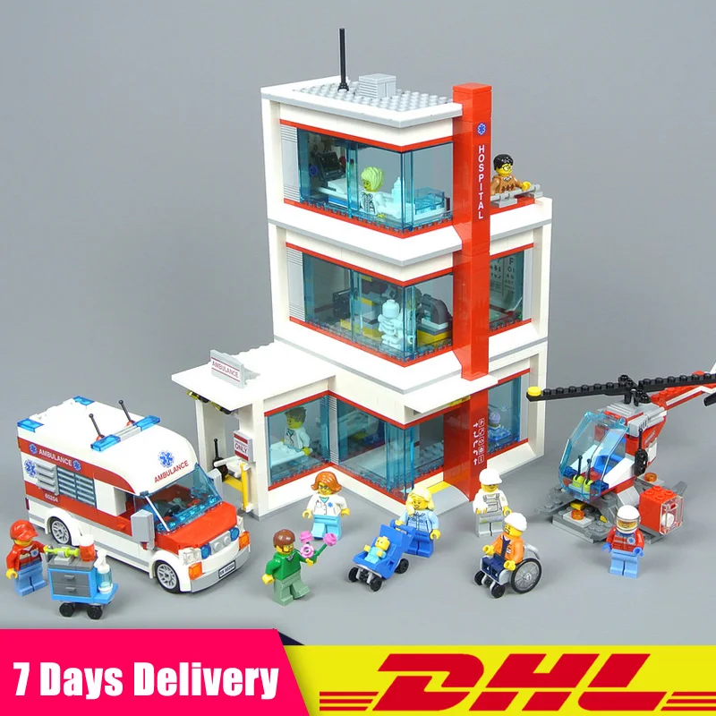 

Compatible Legoinglys 60204 Lepin 02113 943Pcs City Hospital Sets Ambulance Helipad Building Blocks Bricks Model Kits Toys