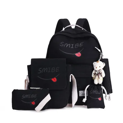 

Children canvas School Bag Girls Kids Satchel Primary backpack set 3 pcs kids school Backpack schoolbag kids Mochila Infantil