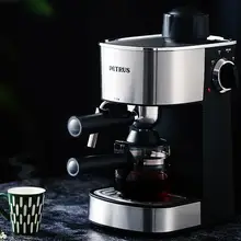 Petrus Бытовая Итальянская Кофеварка 5bar из нержавеющей стали полуавтоматическая кофемашина паровой Эспрессо кофеварка 240 мл для дома