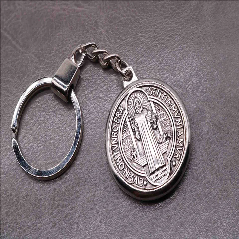 3 Горячая Чудо St. Медаль Бенедикта кулон держатель брелка для ключей ювелирный ключ цепочка Религия Иисуса