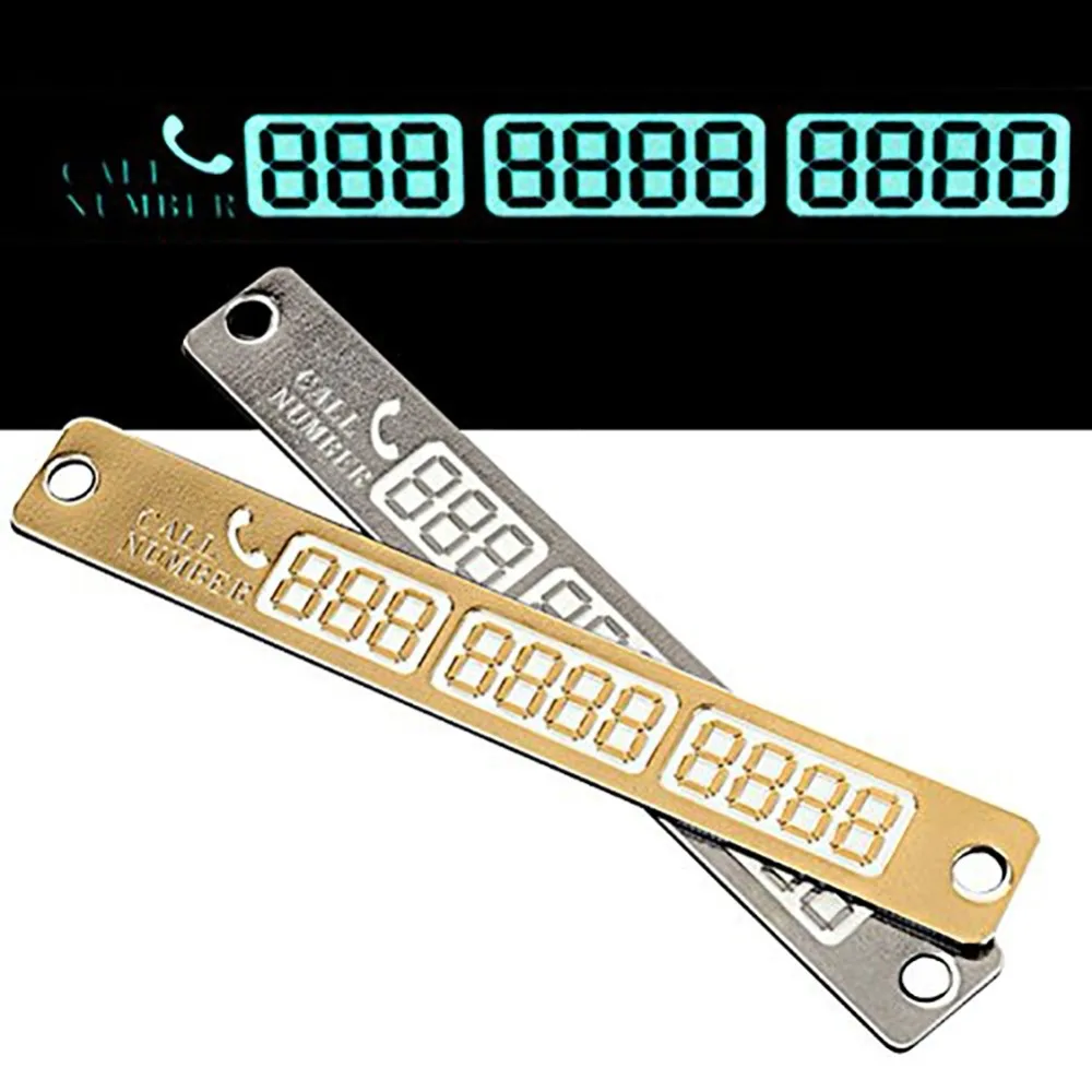 

Car Styling Telephone Number Card Sticker 15*2cm Night Luminous Temporary Car Parking Card Plate Suckers Phone Number Card