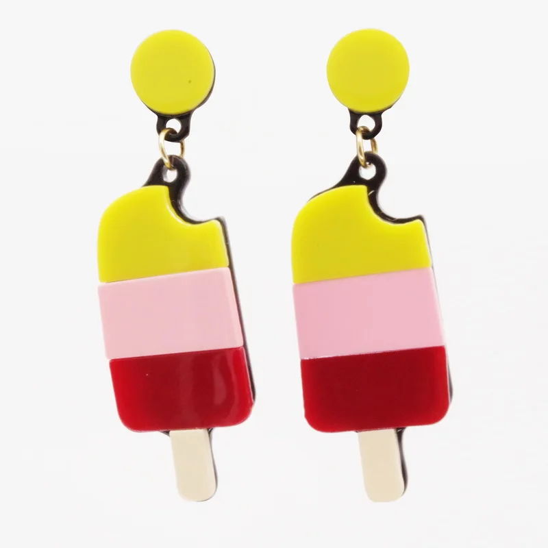 F.J4Z New Drop Earrings Fashion Stylish Candy Color Acrylic Ice Cream