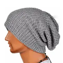 Мужчины Женщины Теплая Зима Громоздкая Вязать Шапочки Skull Cap Hat