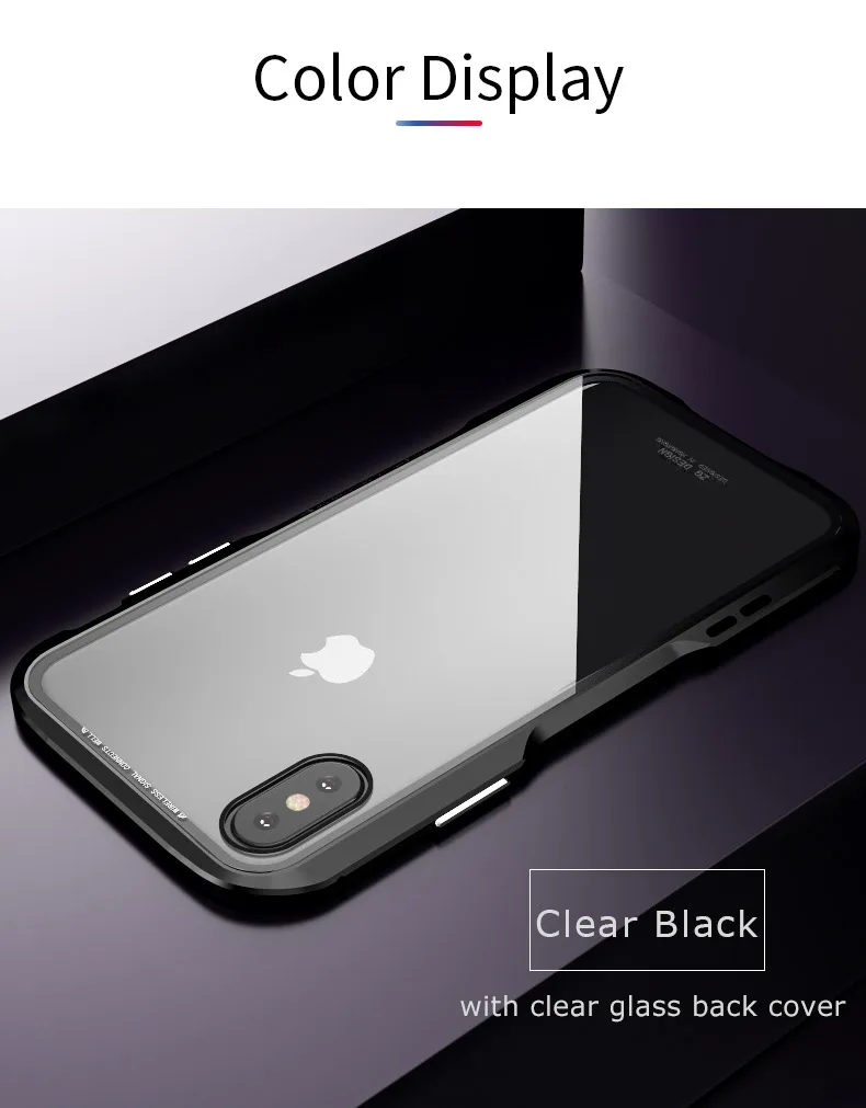 For iPhone X Magnetic Adsorption Cases Shockproof Metal Bumper (8)