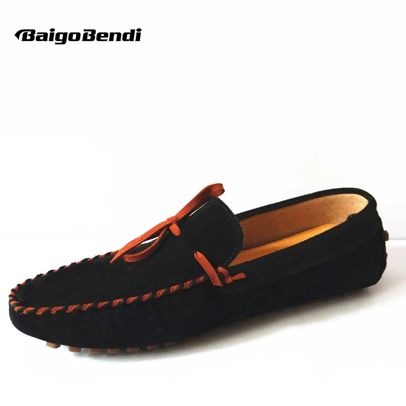 

US6-10 New suede Leather Tie Casual SLIP-ON loafer men lace up driving shoes 8 colors