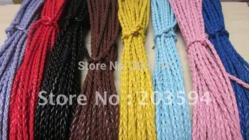 

Wholesale 100pcs Mixed colors braided leather necklace cord with lobster clasp 45cm