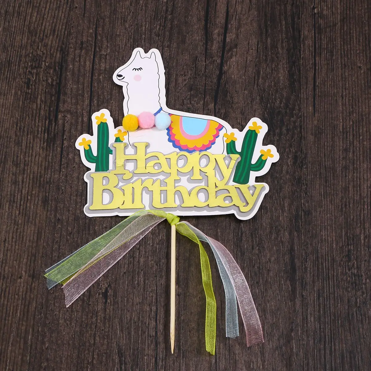 

6pcs/Set Cute Cartoon Alpaca Cake Toppers Cake Dessert Decoration Inserts Cake Picks For Birthday Party Supplies
