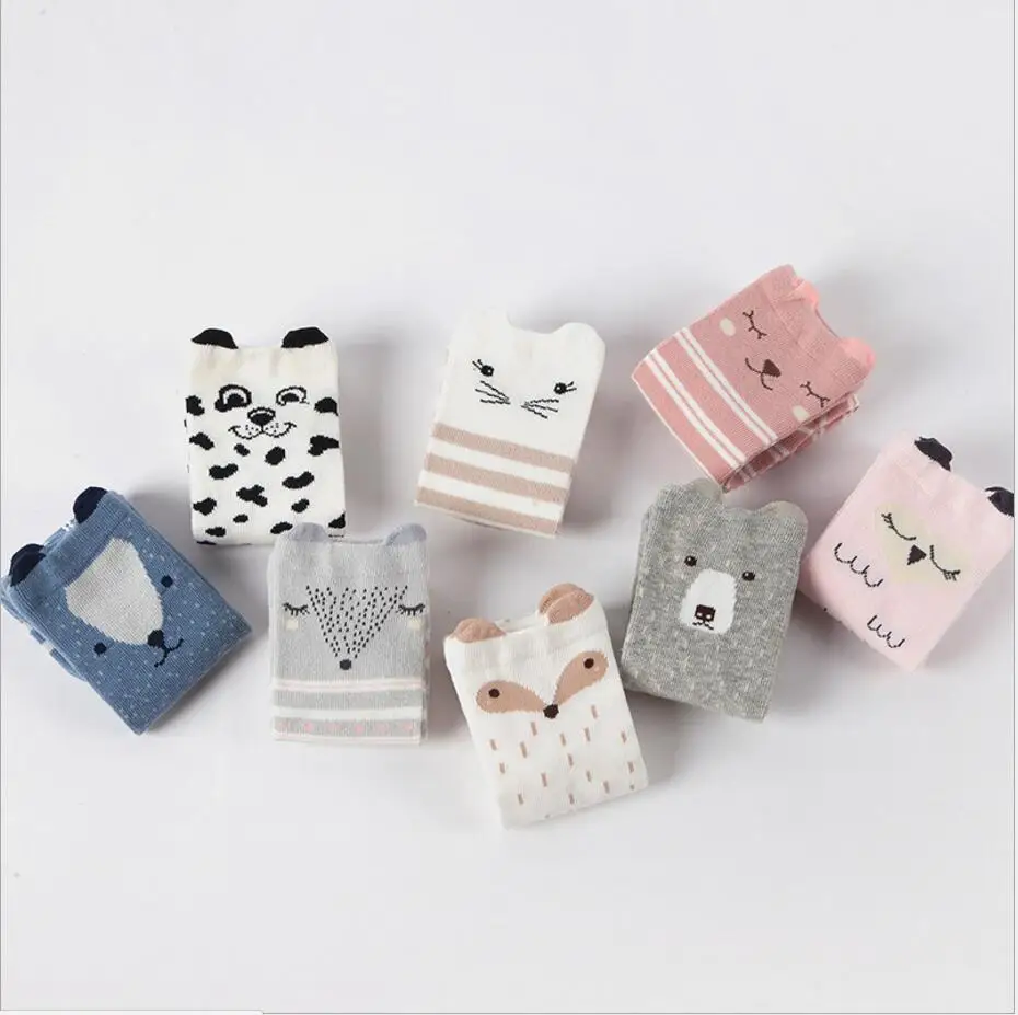 

Baby Socks Children Boy Girl Bebe Training Sock Cotton Infant Knee High Tube Socks for Autumn Winter Fox Cat Socks