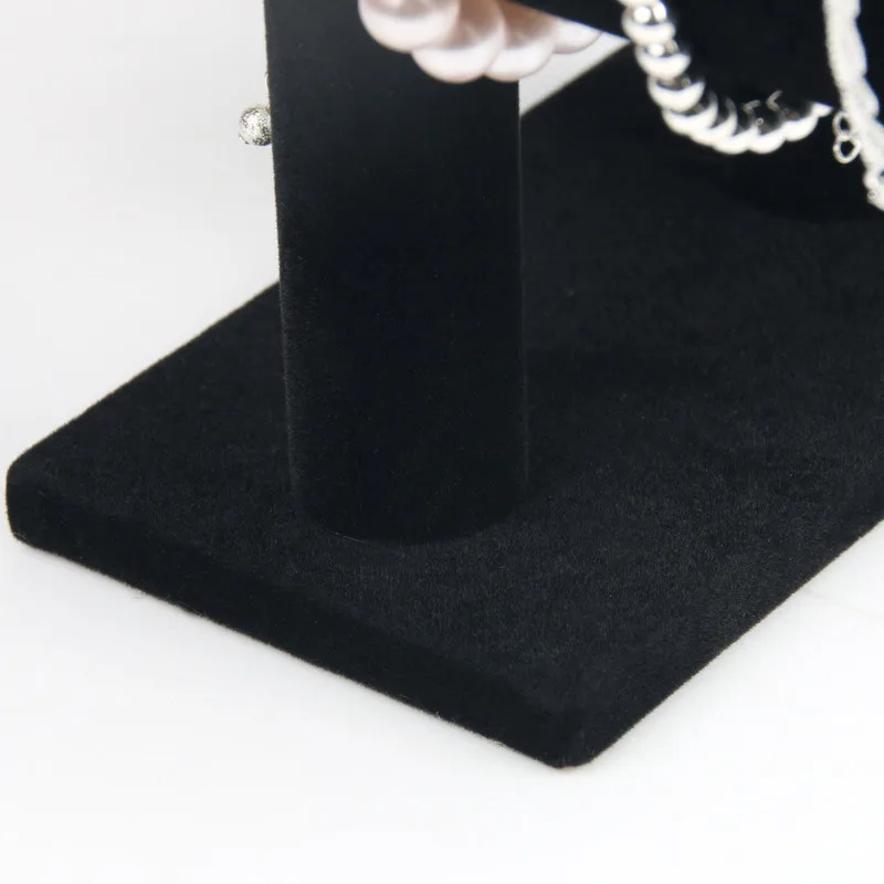 Portable Velvet/PU Leather Bracelet Bangle Necklace Display Stand Holder Watch Jewelry Organizer T-Bar Rack KQS8