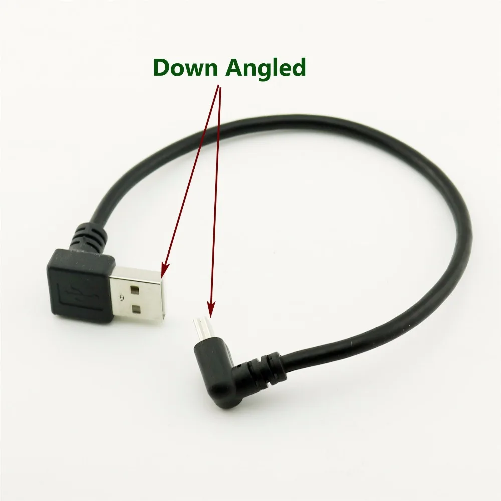 

1pcs USB 2.0 Type A Male Down Angle to Mini USB 5 Pin B Male Down Angled 90 Degree Data Charger Adapter Cable Cord 25cm