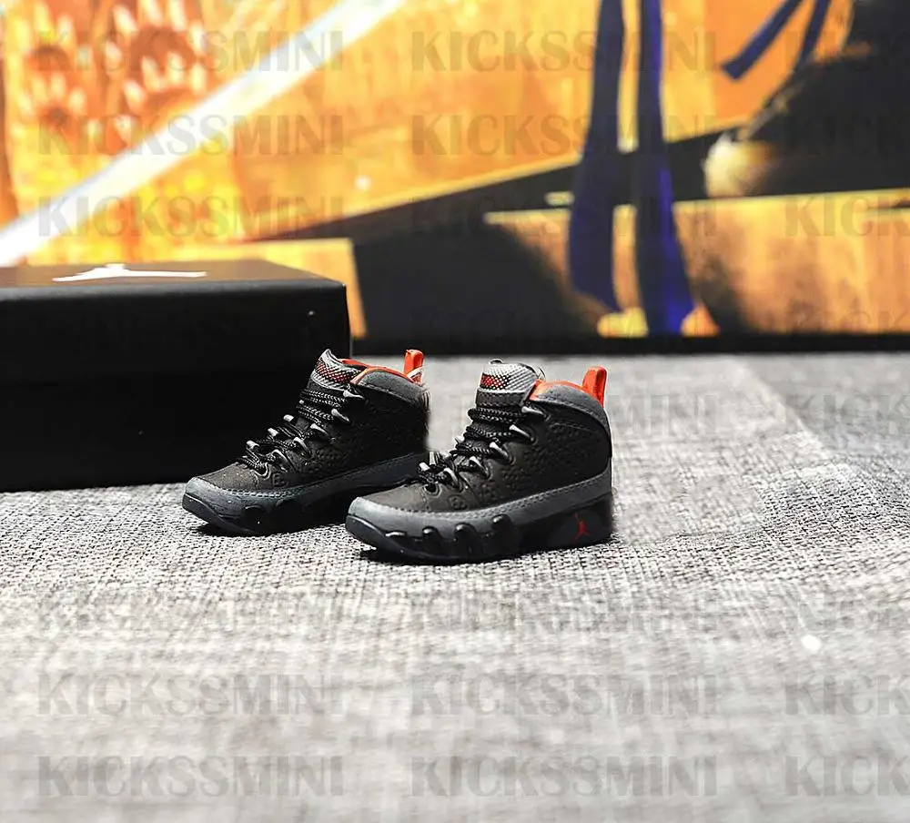 Дропшиппинг Air jordan 9 разводной брелок с кроссовком 1/6 масштаб 3D Мини кроссовок JORDAN Брелок В Форме куклы аксессуар