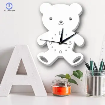 

Nordic Silent Wall Clock Children's Room Bear Modern Design Wall Clocks Bedroom Pow Patrol Wall Watches Mechanism Decor WZH498