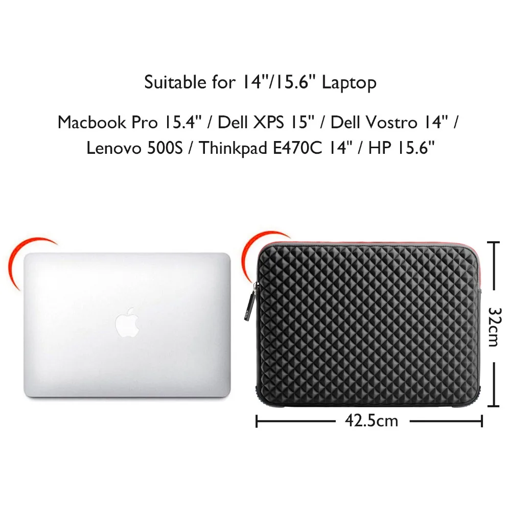 WIWU 13 13.3 15 15.6 17 17.3 inch Laptop Sleeve Waterproof Shockproof Black Notebook Case Bag For Macbook Pro Xiaomi huawei etc