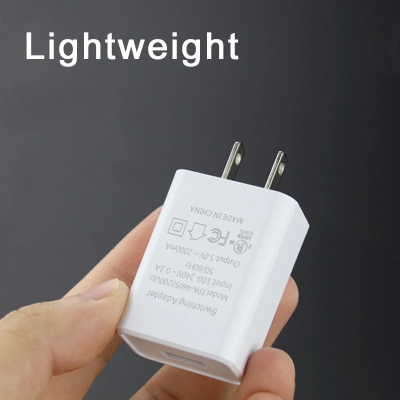 Адаптер для США 5 в 2 А штепсельная Вилка быстрой зарядки с одним USB портом