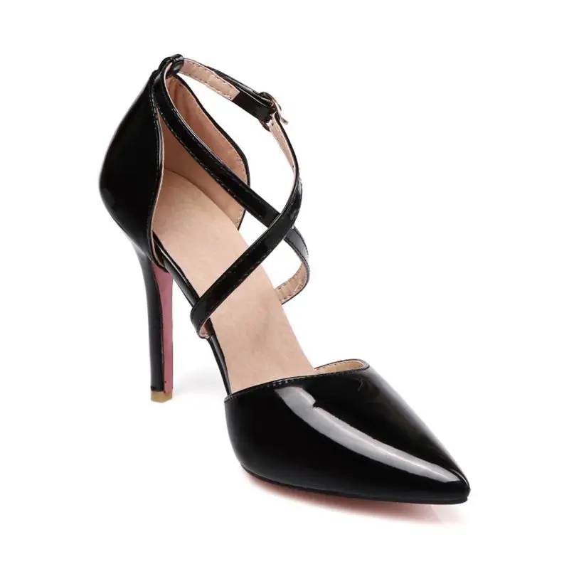 QPLYXCO/Новая модная пикантная обувь большого размера 31-47 женские босоножки на высоком каблуке с острым носком вечерние, свадебные туфли, женская обувь 10-31
