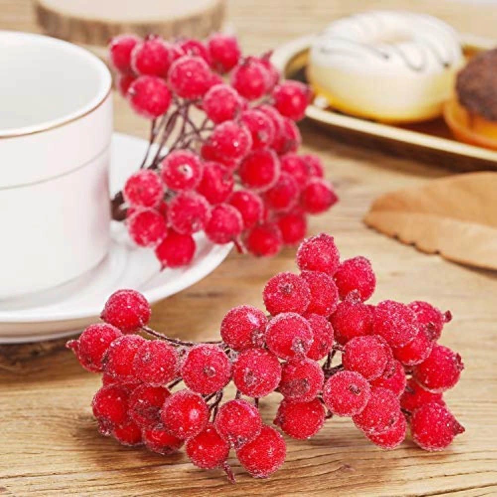 

Beautiful Garland Decorative Mini Christmas Frosted Artificial Berry Vivid Red Holly Berry Holly Berries Home Garland
