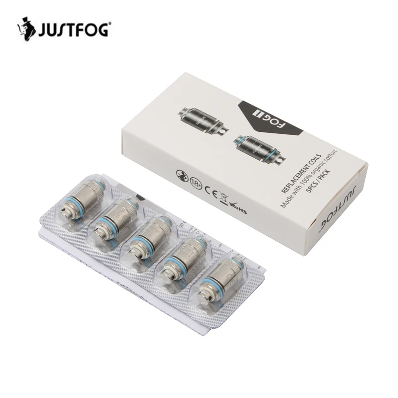 JUSTFOG туман 1 головка катушки 0.5ohm 0.8ohm анти-коса дизайн замена катушки Vape электронные сигареты в виде ручек 50 шт./партия