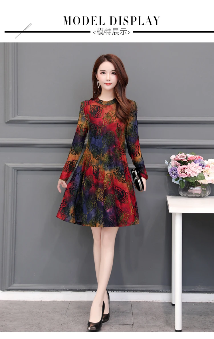 Women Dress Plus Size Long Sleeve Spring Autumn Mom Vintage Shirt Office Formal Dress Women Elegant Casual Robe Femme Dresses4