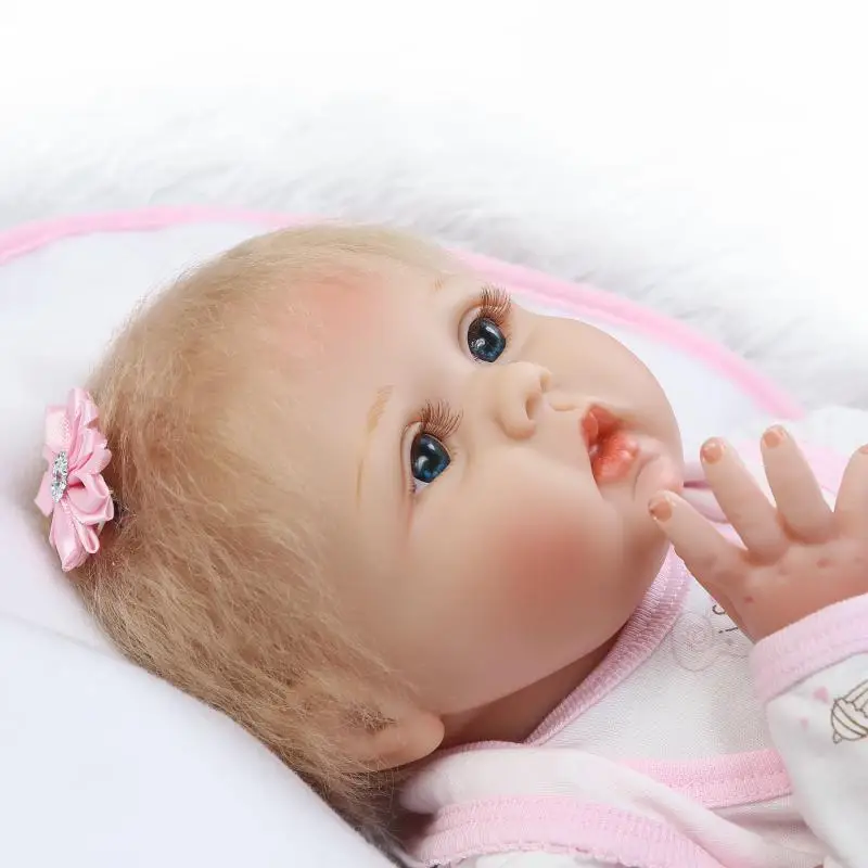 Bebes reborn NPK 55 см куклы Младенцы светлые волосы укоренились девочка ребенок подарок