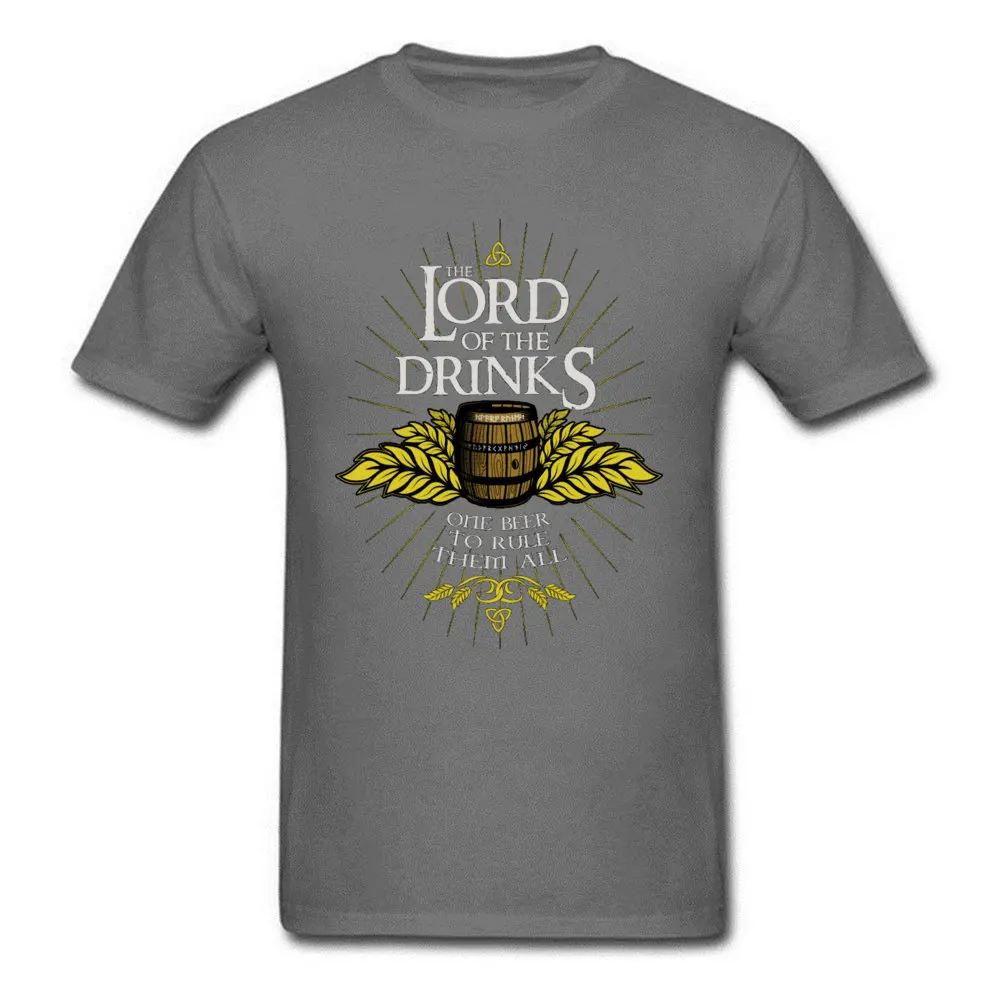 LORD OF DRINKS T-shirt Men Rule Them All Beer T Shirt Oktoberfest Tops & Tees O Neck Black 100% Cotton Clothes Vintage Shirt