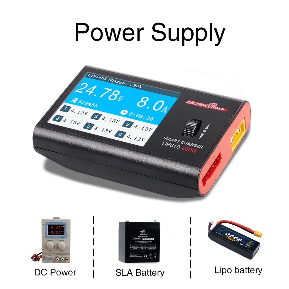 Портативное умное зарядное устройство MELASTA UP610 200 Вт для радиоуправляемого дрона