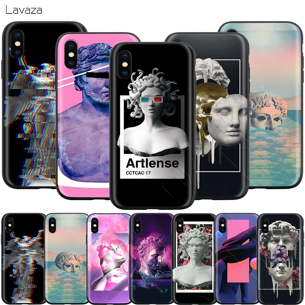 Lavaza Medusa Vaporwave Glitch Art Case для iPhone 11 Pro XS Max XR X 8 7 6 6S Plus 5 5s se |