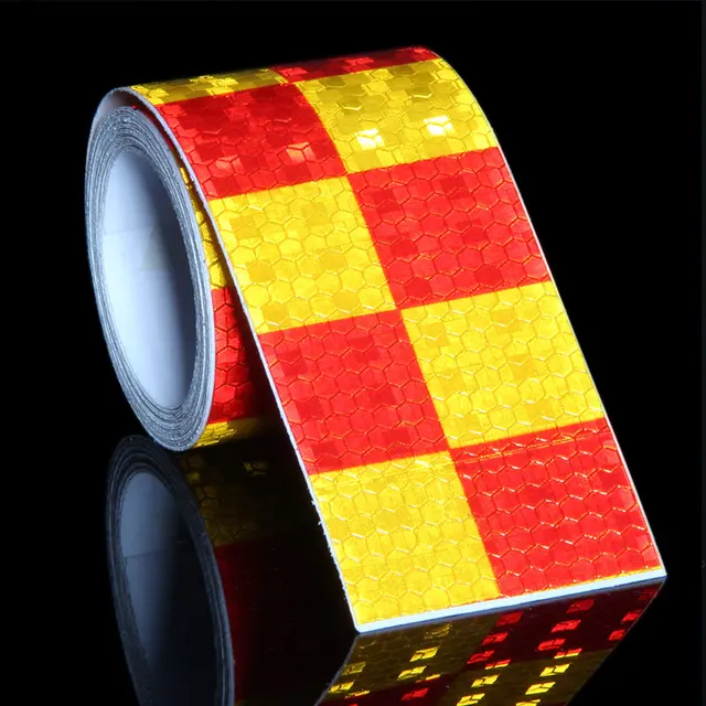 5cm*9m Truck Safety Mark Reflective Tape Stickers Chequered Car Styling