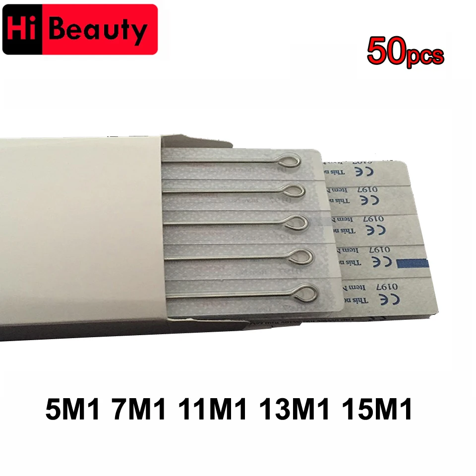 50 шт./лот одноразовые 5M1 7M1 11M1 13M1 15M1 стерилизованные круглые Magnum изогнутые иглы для