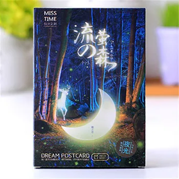 

60pcs/lot"Glowing forest postcards set " Christmas Happy birthday gift greeting card postal cards YH-1067