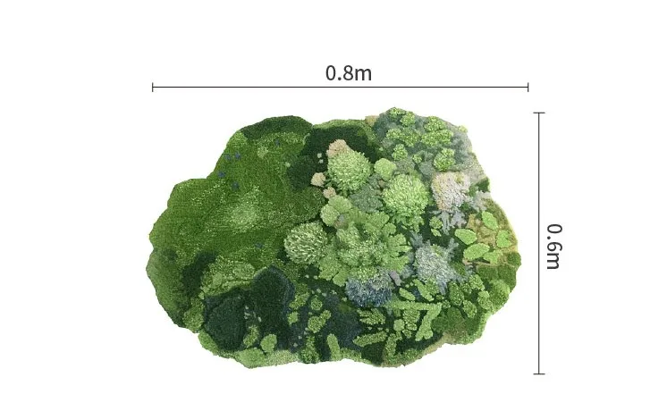 Маленький сад 3D узор ручной работы шерсть смешивание ковер, пасторальный стиль украшения зеленый маленький ковер