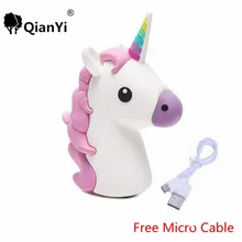 New Portable Emoji Power Bank Battery 4000MAH Charger Unicorn Cartoon USB Bateria For Iphone 5 5S 6 6S 7 7plus Xiaomi Samsung