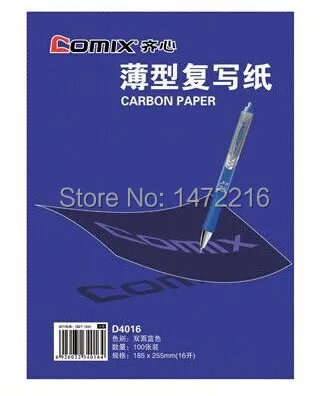 

Comix D4016 copy carbon paper duplicating paper 100sheets size 182*225mm ,color : blue free shipping