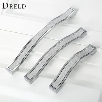 DRELD 96128160mm Furniture Handle Modern Cabinet Knobs and Handles Door Cupboard Drawer Kitchen Pull Handle Furniture Hardware