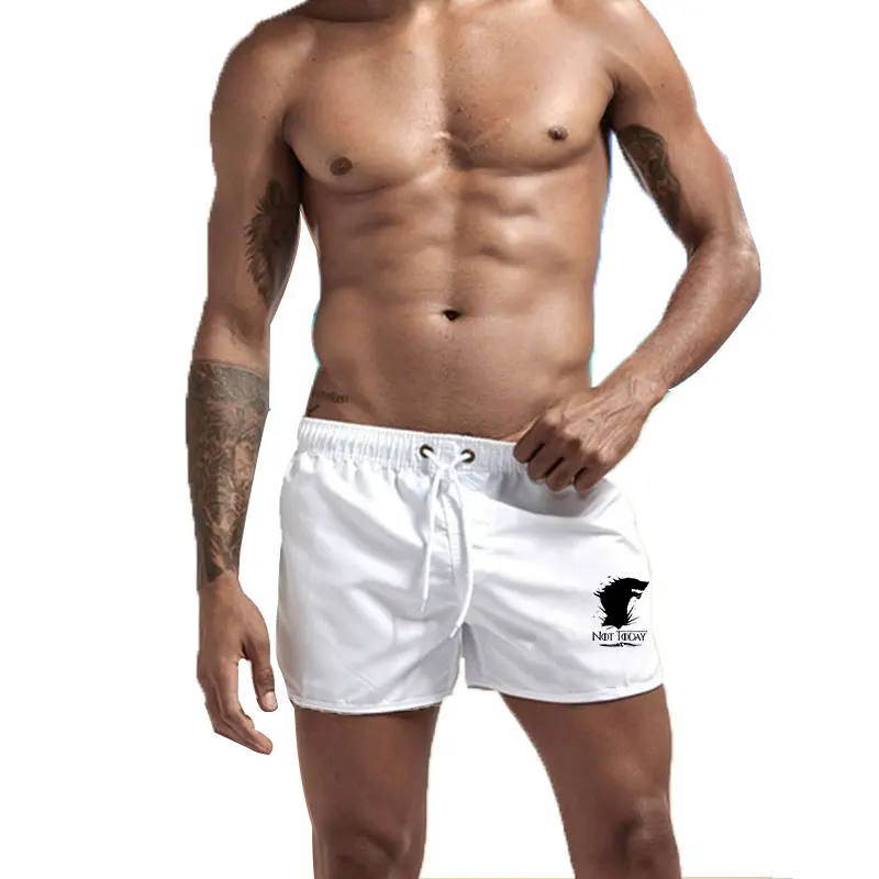

New Summer Men Sports Short Pants Not Today Printed Casual Running Pants Beach Shorts Mens Fintess Shorts