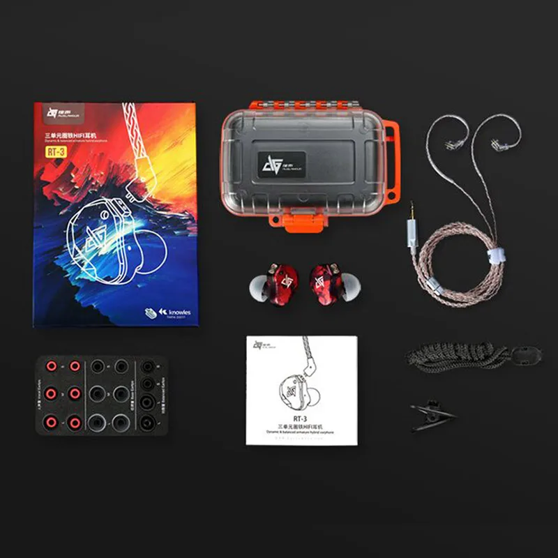 Наушники вкладыши AUGLAMOUR 1DD + 2ba гибридная технология Hi Fi монитор RT3|Наушники и