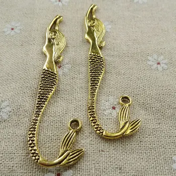 

42 pieces gold plated mermaid bookmarks 81x21mm #150