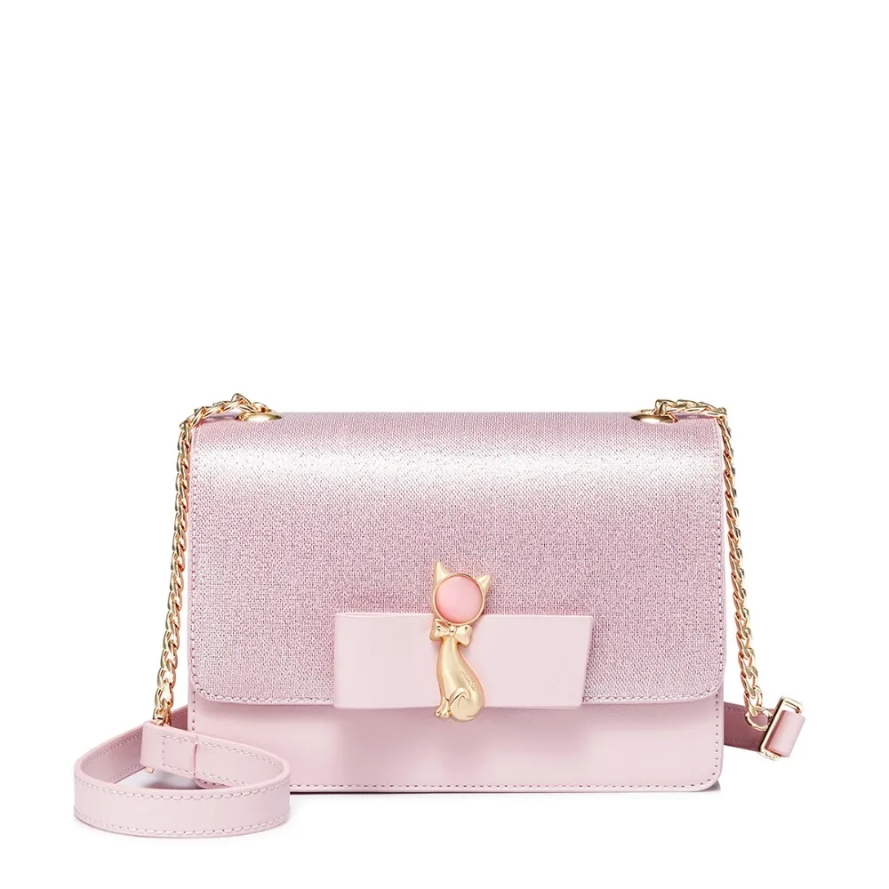 

2019 NEW Brand Women's PU Leather Messenger Bags Ladies Fashion Shoulder Purse Female Cat Bow Chains Flap Crossbody Bags