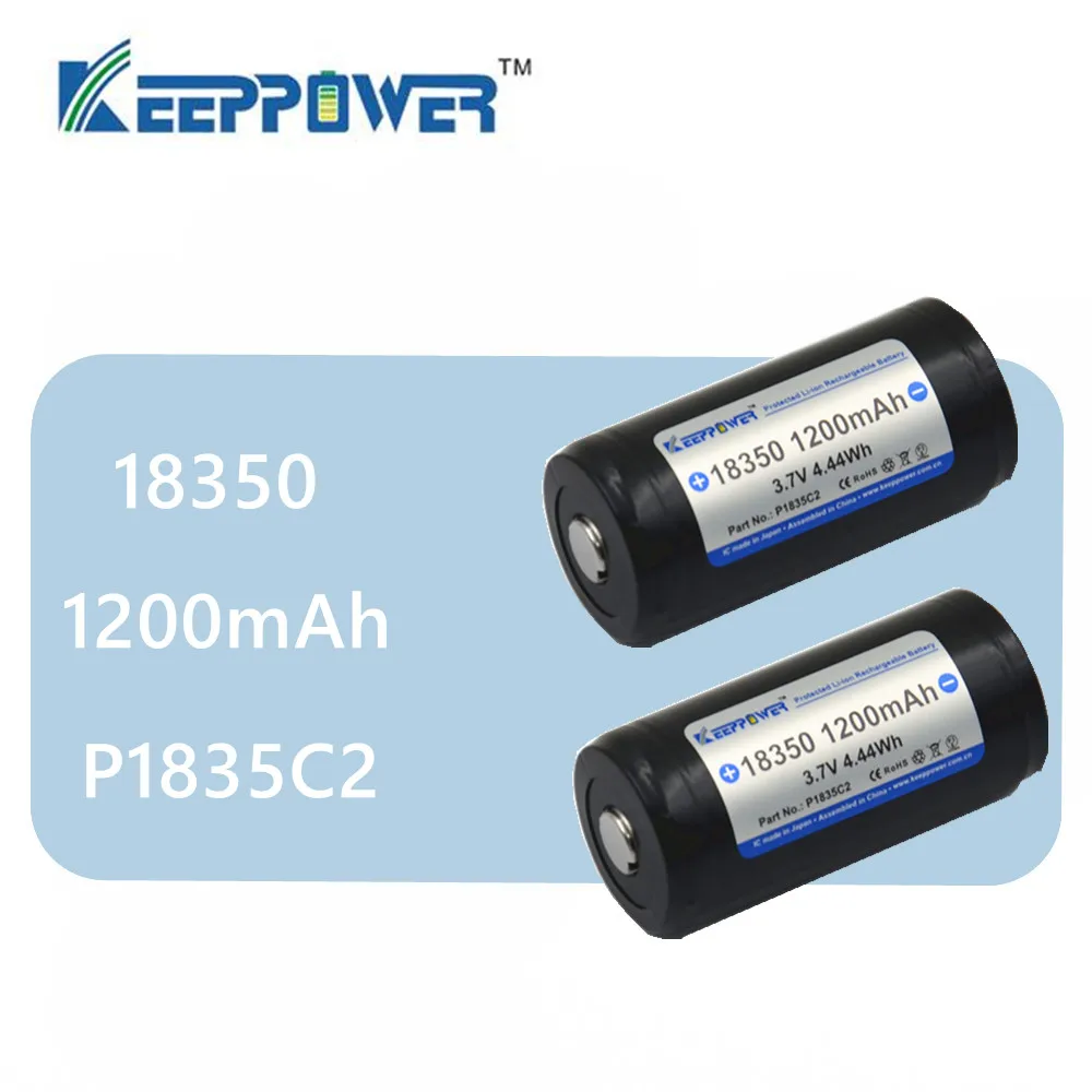 2 шт. оригинальный аккумулятор KeepPower 1200 мАч 18350 P1835C2 защищенные аккумуляторы литий