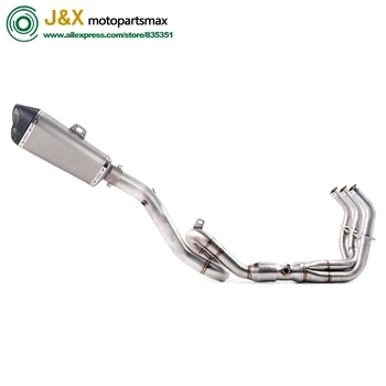 

For yamaha MT-09 FZ-09 MT09 FZ09 2014-2017 Motorcycle Carbon Fiber Exhaust Muffler Escape Full System Slip On Middle pipe